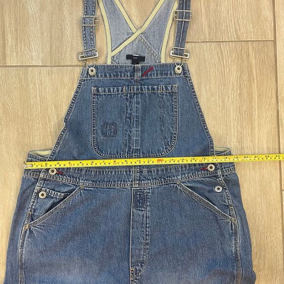 GAP Denim Overalls Womens L Blue Jean Bib Cotton Straight Leg Adjustable - Picture 5 of 13